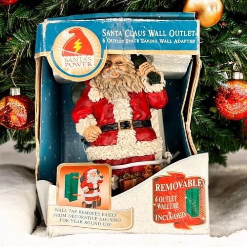 Santas Power Decorative Santa Claus Christmas Vertical 6 Outlet Wall Adapter