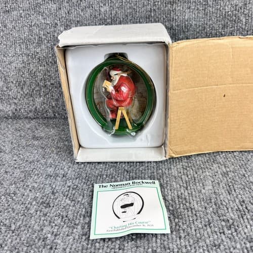 Norman Rockwell "Charting His Course" Christmas Ornament Collector's Club 1987