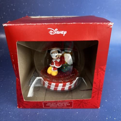 Hallmark DIsney Mickey Mouse Glass Globe Christmas Ornaments