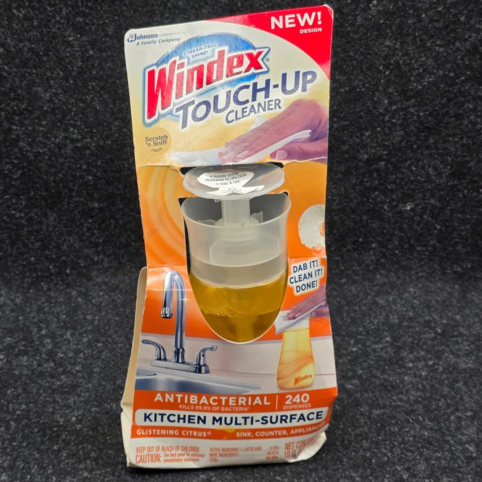 Windex Touch-Up Cleaner Multi Surface Disinfectant- 10 oz GLISTENING CITRUS- NEW