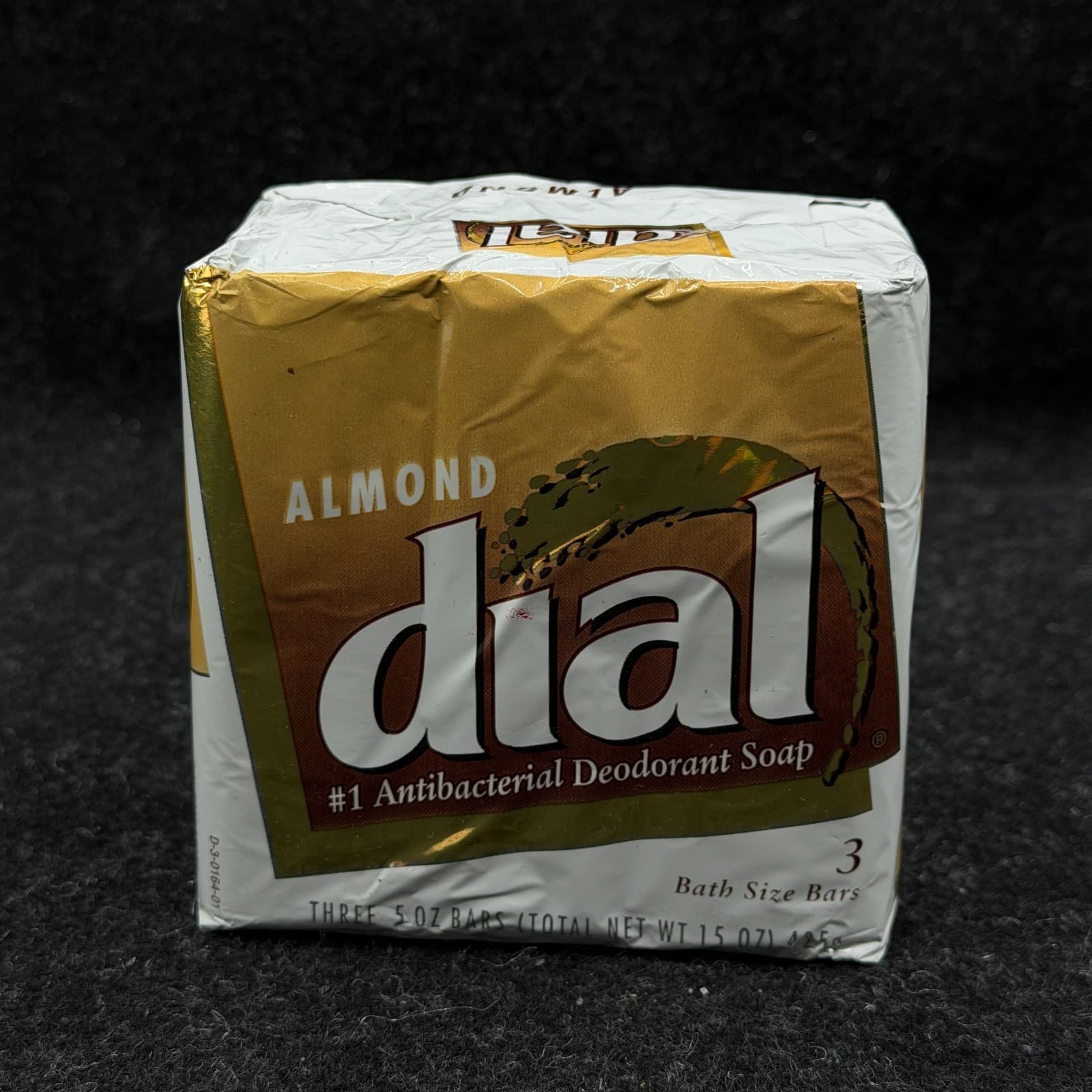 Vintage 3 Pack Dial ALMOND Bar Bath Size Soap 5oz each Factory Sealed