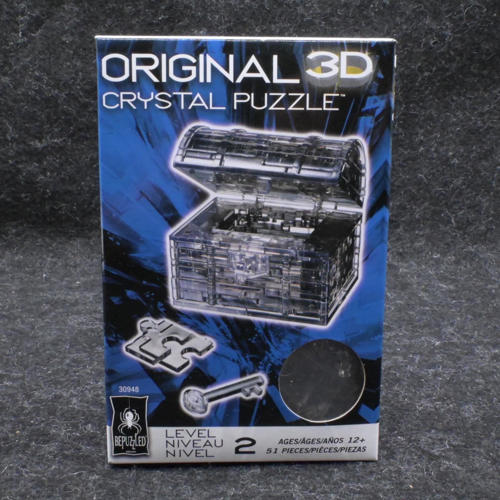 Bepuzzled Original 3D Crystal Puzzle - Treasure Chest, Black - Fun yet