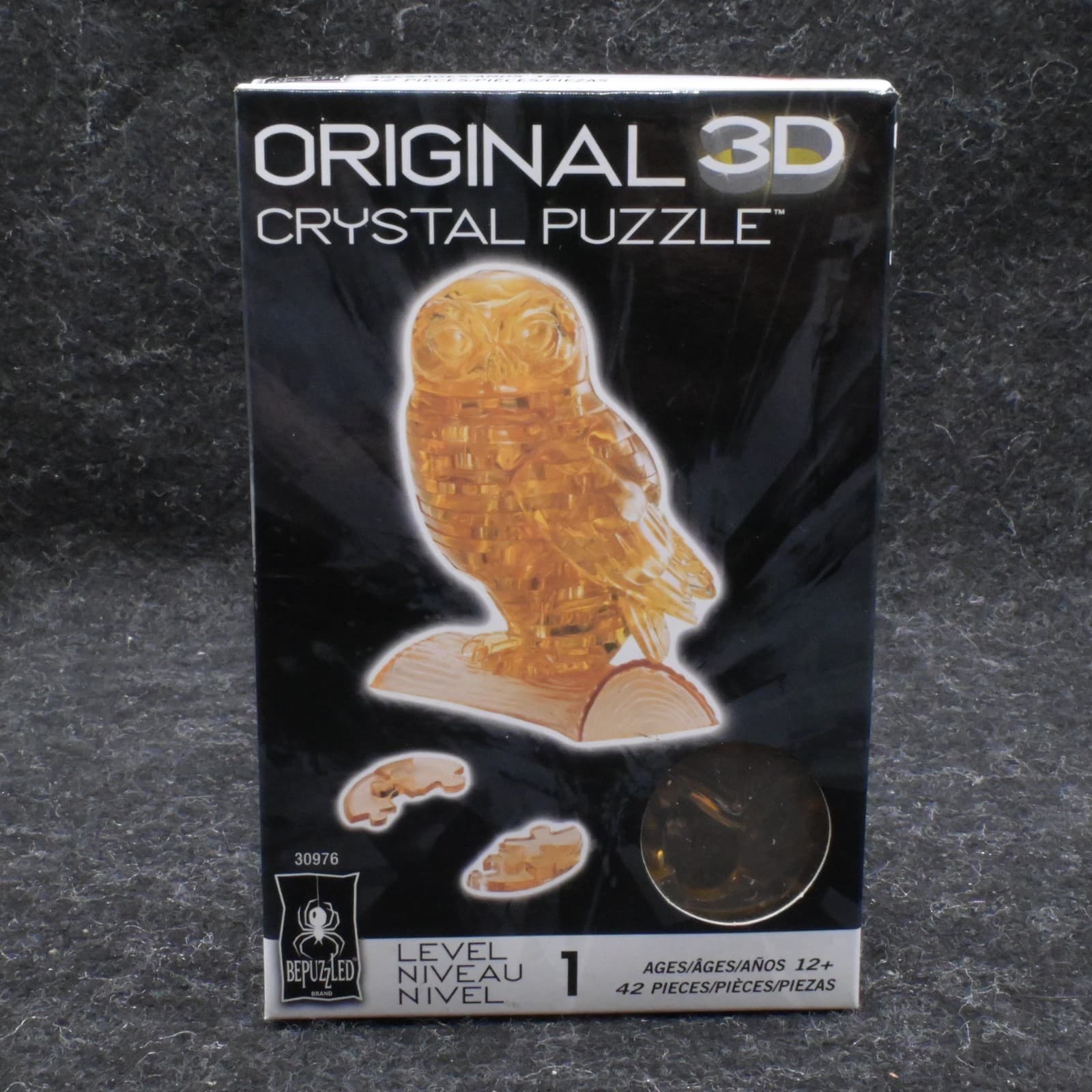 BePuzzled Original 3D Crystal Puzzle - Owl, 42 Pieces, Level 1
