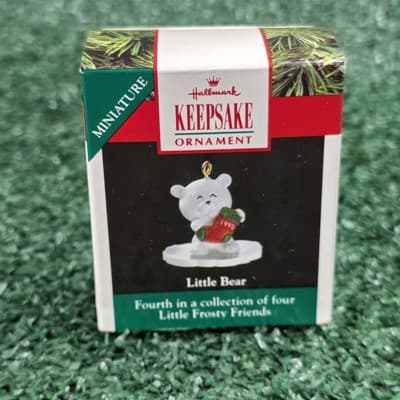 Little Bear Christmas Ornament 1990 Hallmark Keepsake MINIATURE Handcrafted