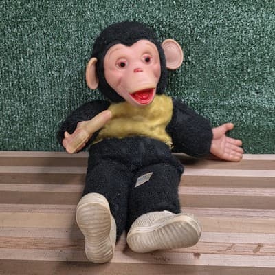 Vintage 16" Superior Toy Novelty Zippy Mr Bim Monkey Stuffed Toy Rubber Face