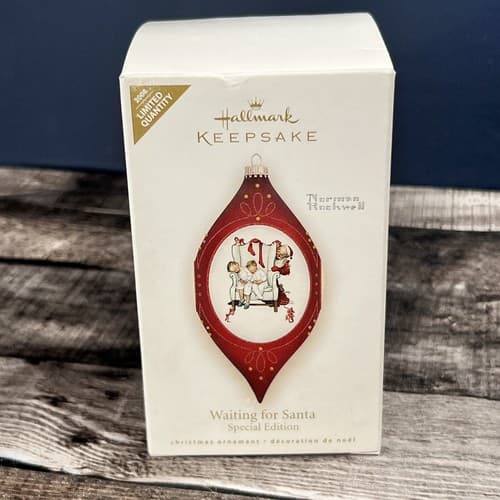 WAITING FOR SANTA 2008 Hallmark Keepsake Ornament NORMAN ROCKWELL