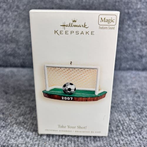 Hallmark Keepsake “Take Your Shot” Soccer Ornament Battery Operated