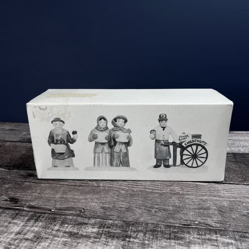 Department 56 Violet Vendor, Carolers & Chestnut Vendor #5580-8