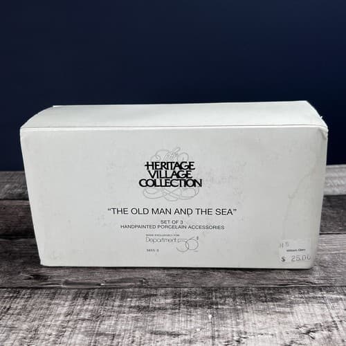 *DAMAGED* Dept 56 New England Village - The Old Man and the Sea - Set of 3