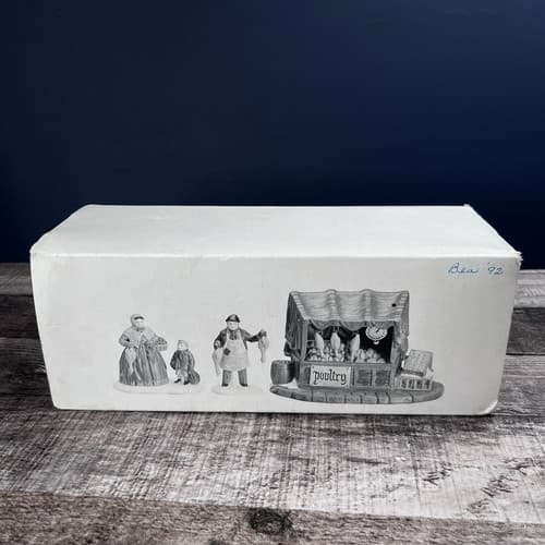 DAMAGED Dept 56 Heritage Village Collection Poultry Market Set of 3 Figures