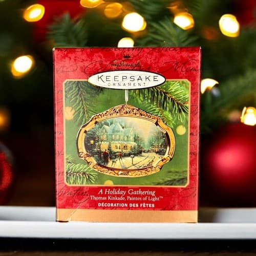 Thomas Kinkade A Holiday Gathering Hallmark Fine Porcelain 2000 Painter of Light
