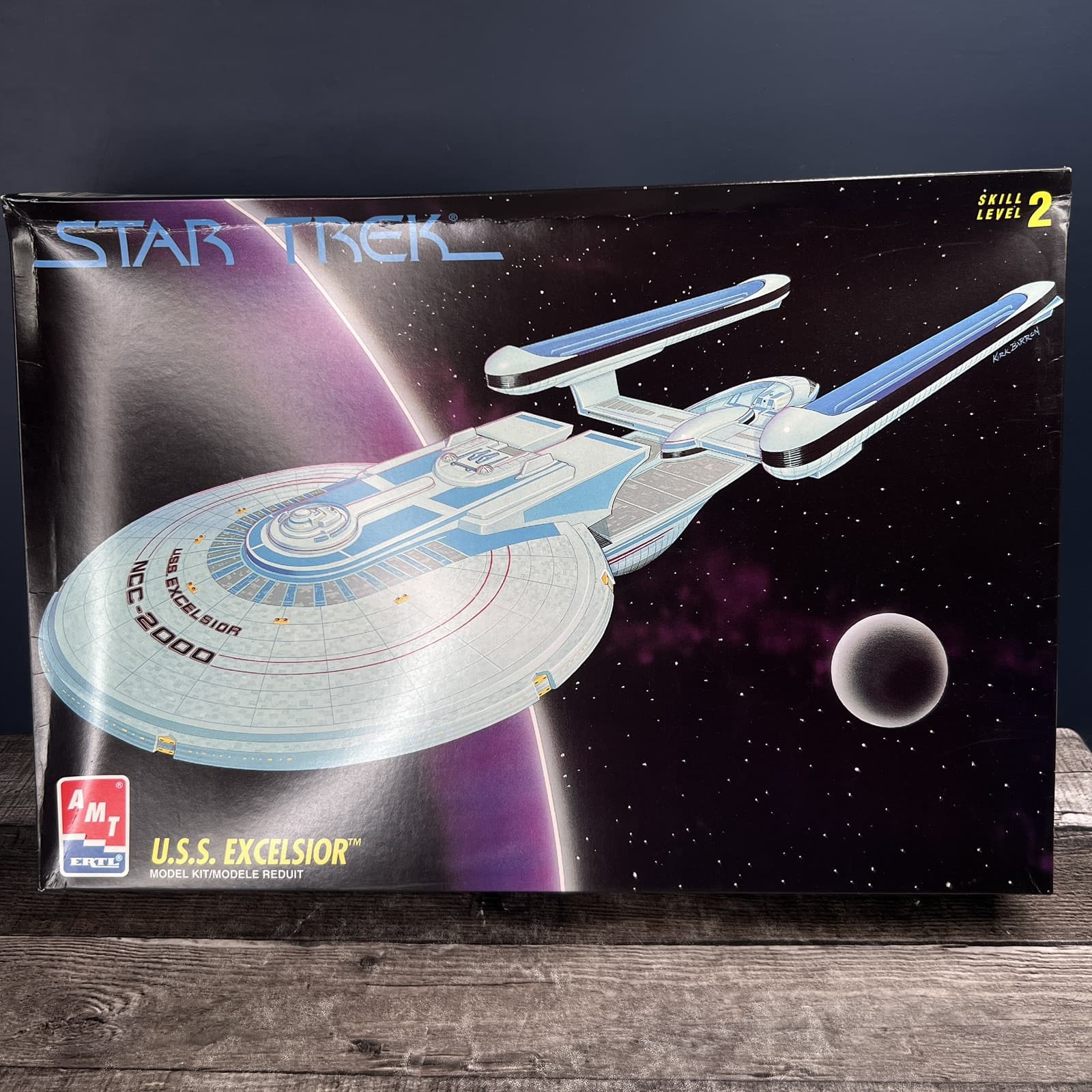 Vintage 1994 Star Trek U.S.S. #6630 Excelsior AMT Ertl Model Kit Open Box