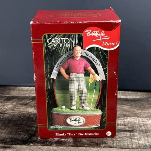 Vtg. Carlton Cards Bob Hope Musical Ornament Thanks "Fore" the Memories Golf New