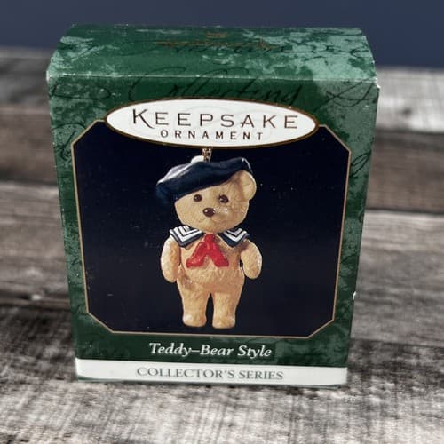 Hallmark Keepsake TEDDY-BEAR STYLE Ornament Collector's Series #3 Miniature EUC