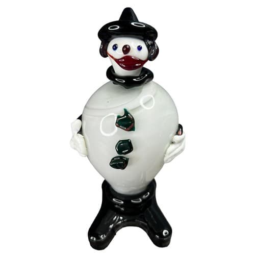 Vintage MURANO 6.5" Venetian Blown Art Glass Clown Figurine MCM Rare
