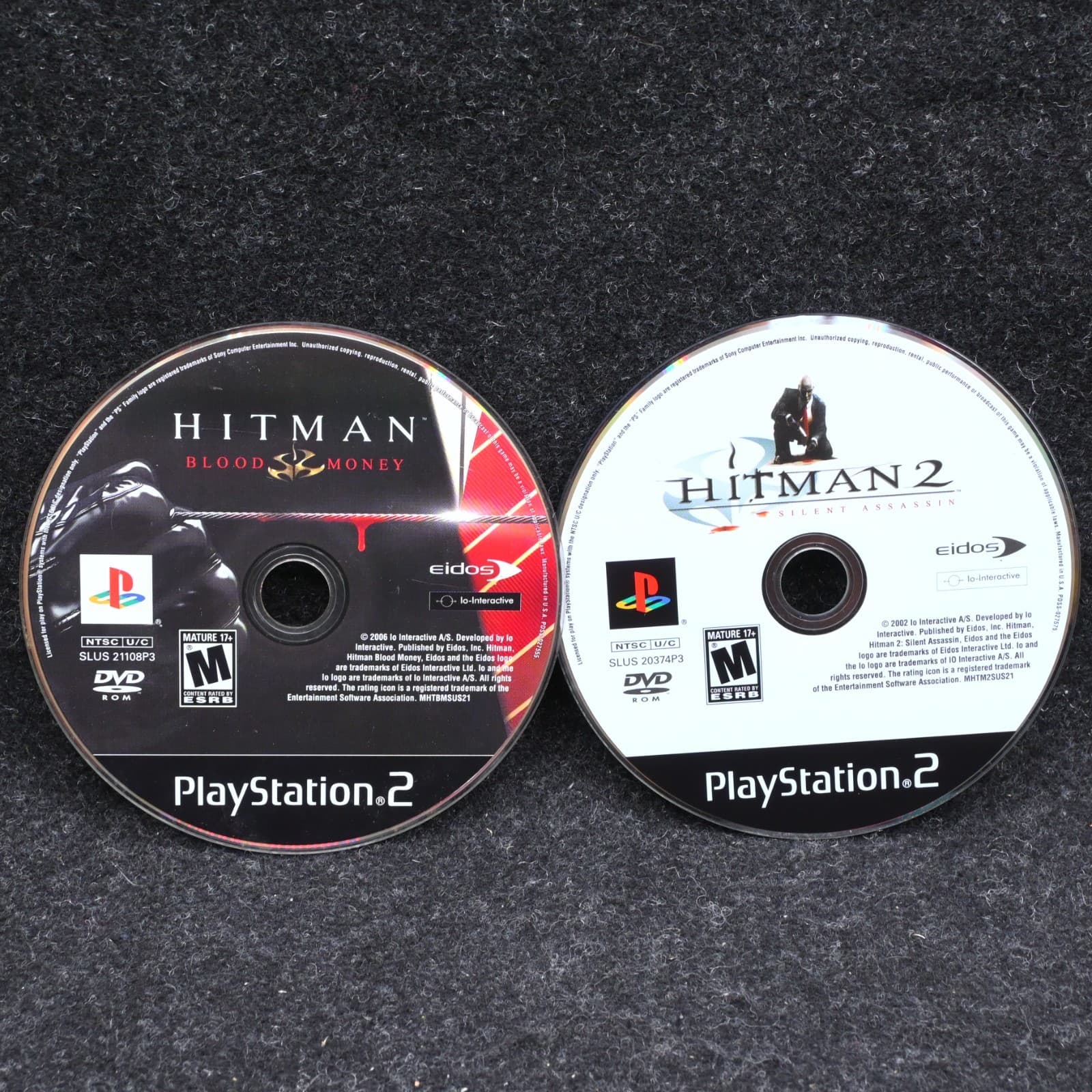 Hitman: Blood Money & Hitman 2 (Sony Playstation 2, PS2) DISC ONLY
