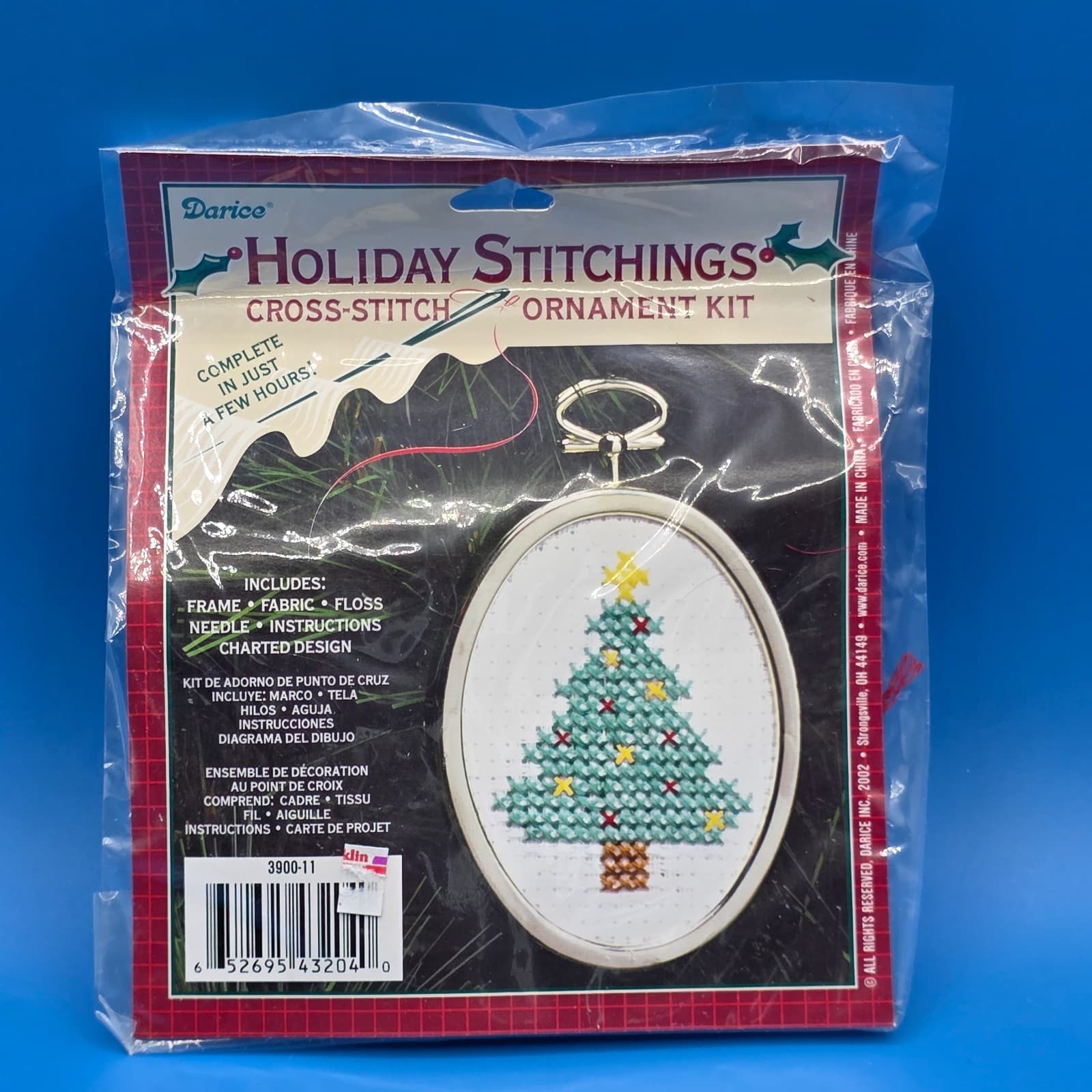 Vintage Darice Cross Stitch Ornament Kit CHRISTMAS TREE
