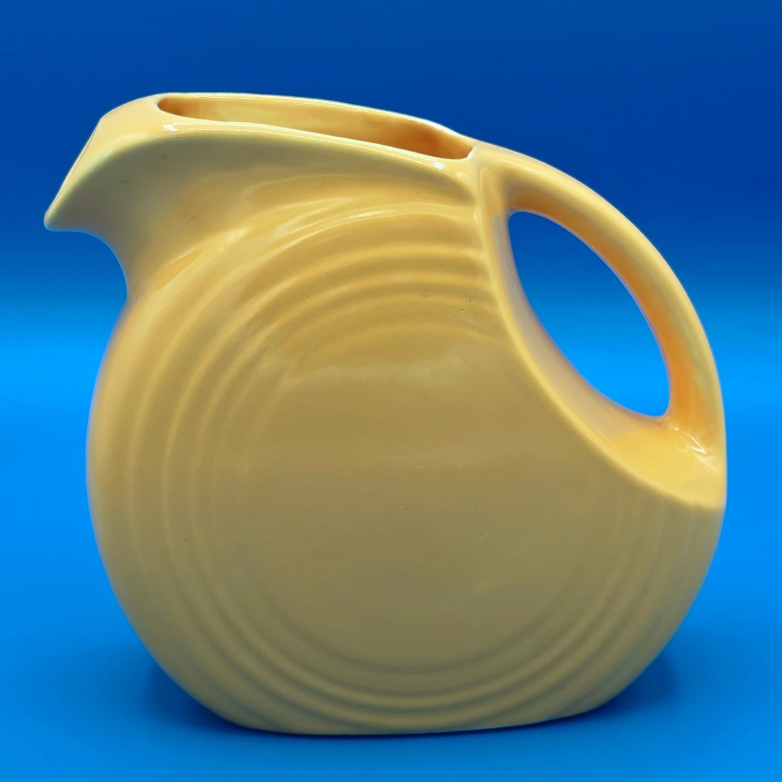 Vintage Fiesta Fiestaware Juice Disk Pitcher 6" Yellow
