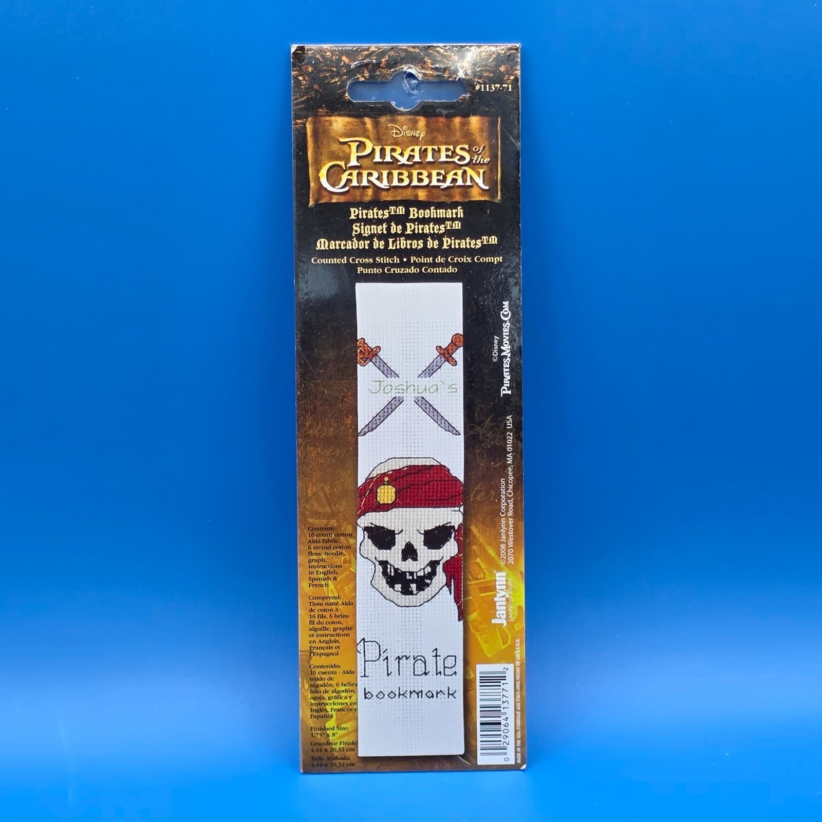 Vintage Disney Cross-stitch Pirates Of The Caribbean Bookmark