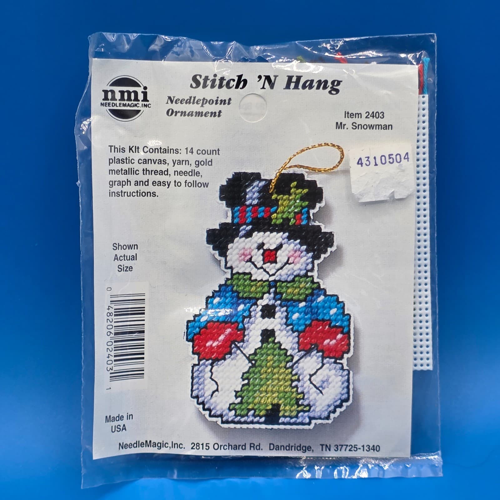 Cross Stitch Kit Stitch 'N Hang Mr Snowmen Ornaments By NMI 2403