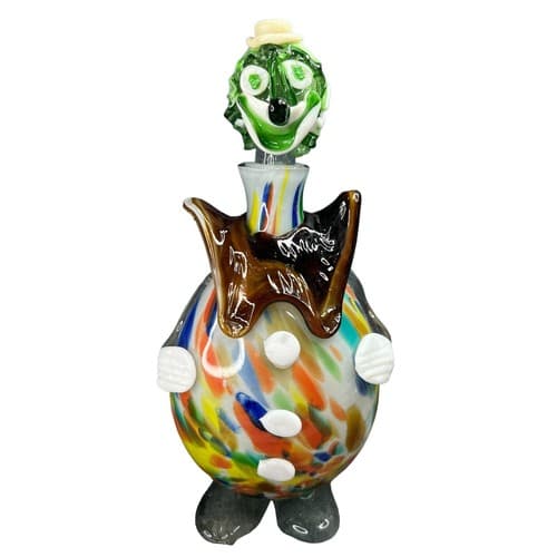 VTG Murano Art Glass 13" Clown Decanter Bottle Hand Blown Style Figurine