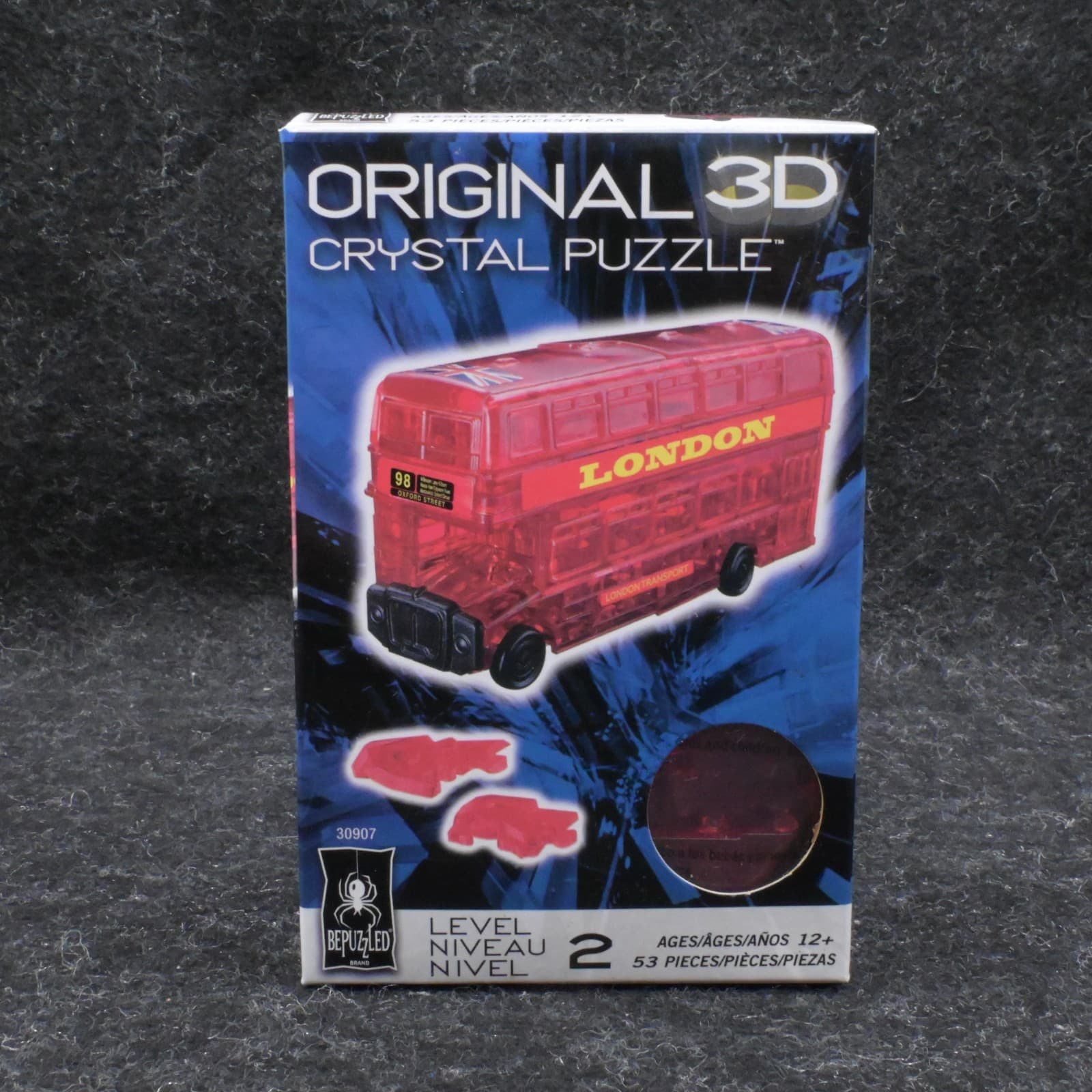 BePuzzled 3D Crystal Puzzle London Bus Red – 53 Piece Level 2 Model Toy