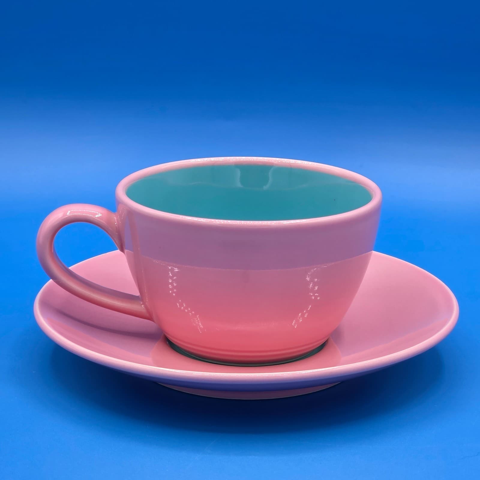 Lindt Stymeist COLORWAYS Pink & Turquois Demitasse Cup & Saucer