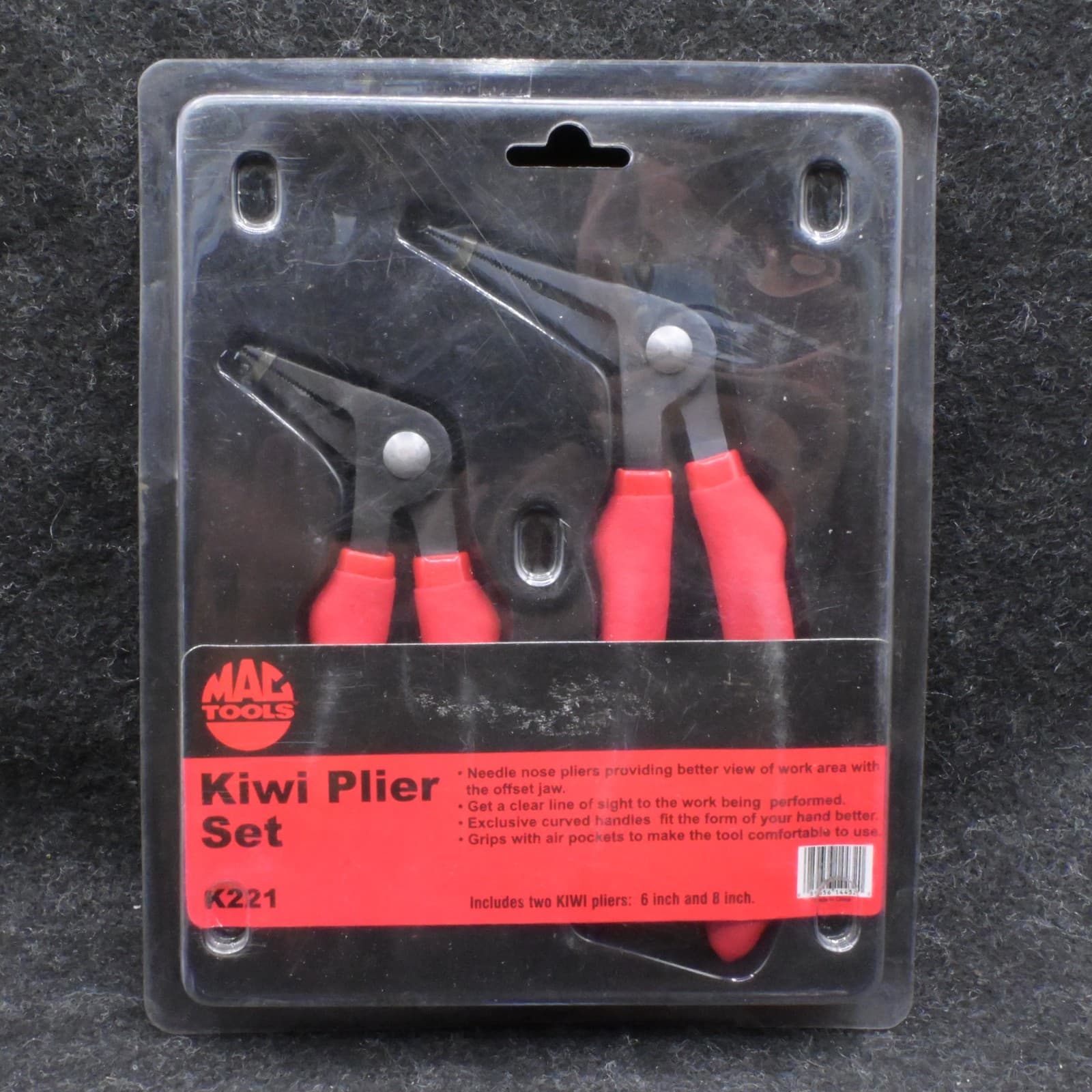 MAC TOOLS K221-8 , K221-6 2 PIECE PISTOL GRIP NEEDLE NOSE PLIER SET B502