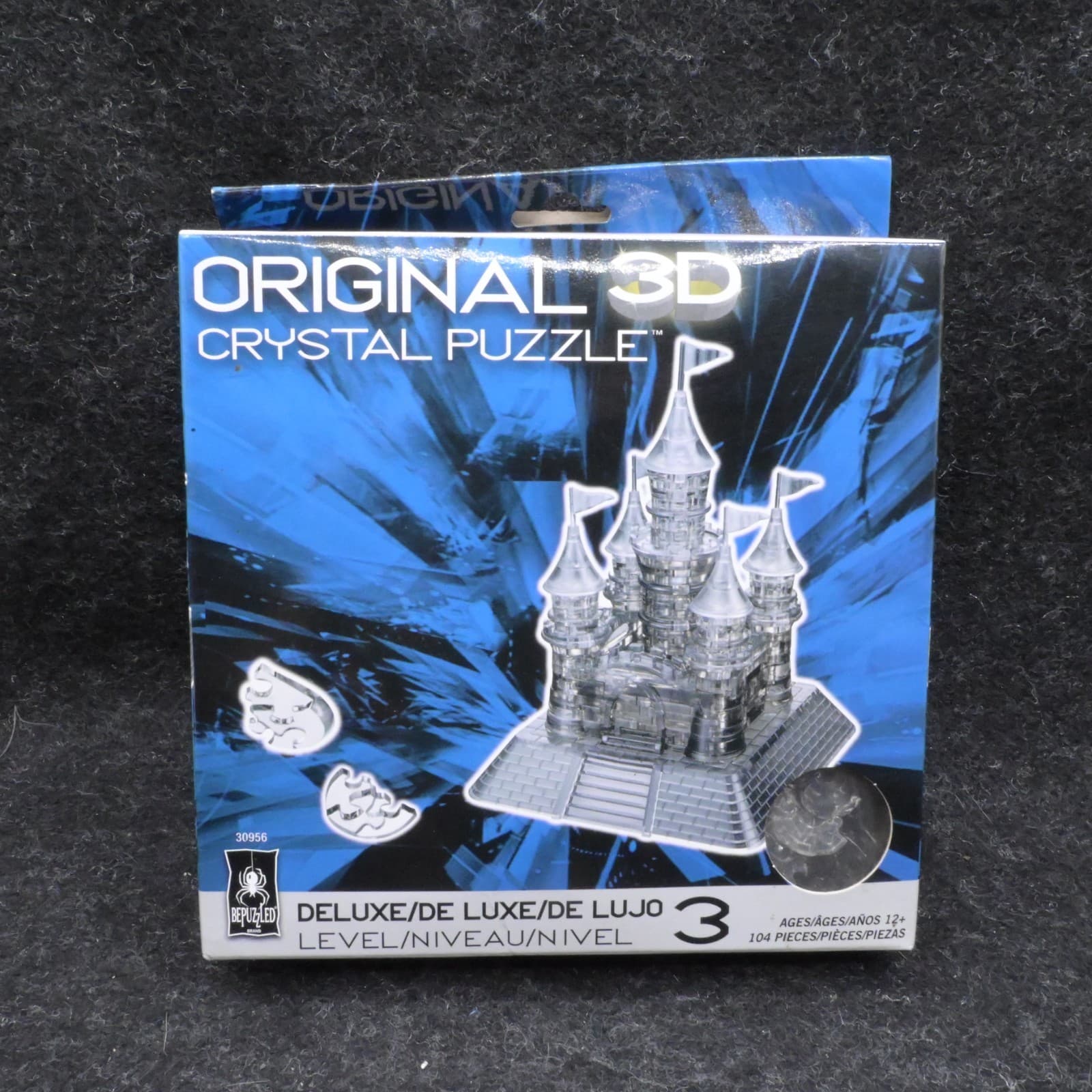 BePuzzled Original DELUXE 3D Crystal Puzzle - Disney Castle - 104 Pieces - NIB