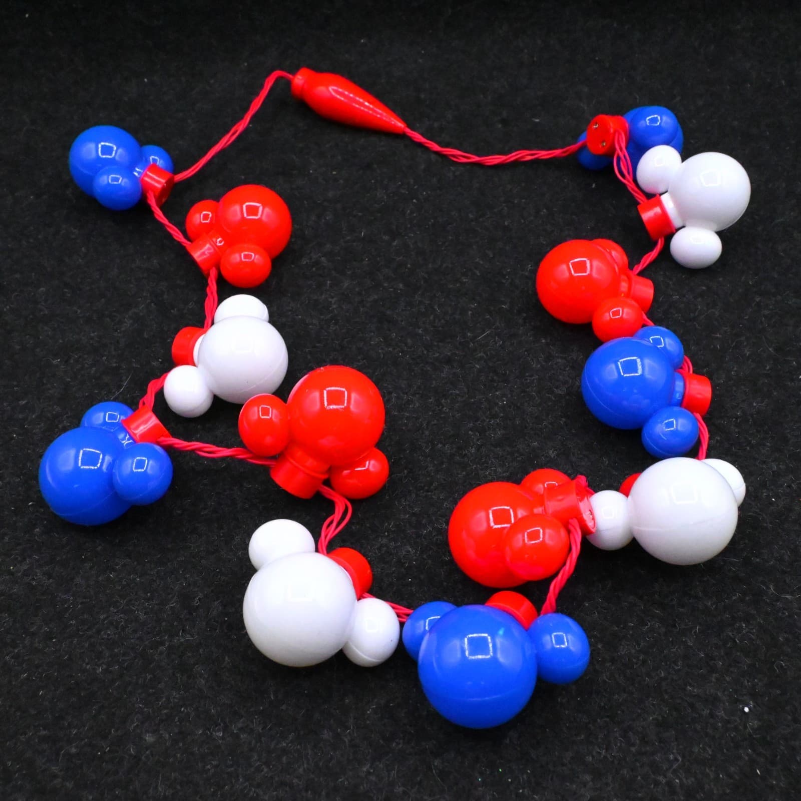 Disney Parks Mickey Mouse Colored Christmas Light up Glow Necklace String Lights