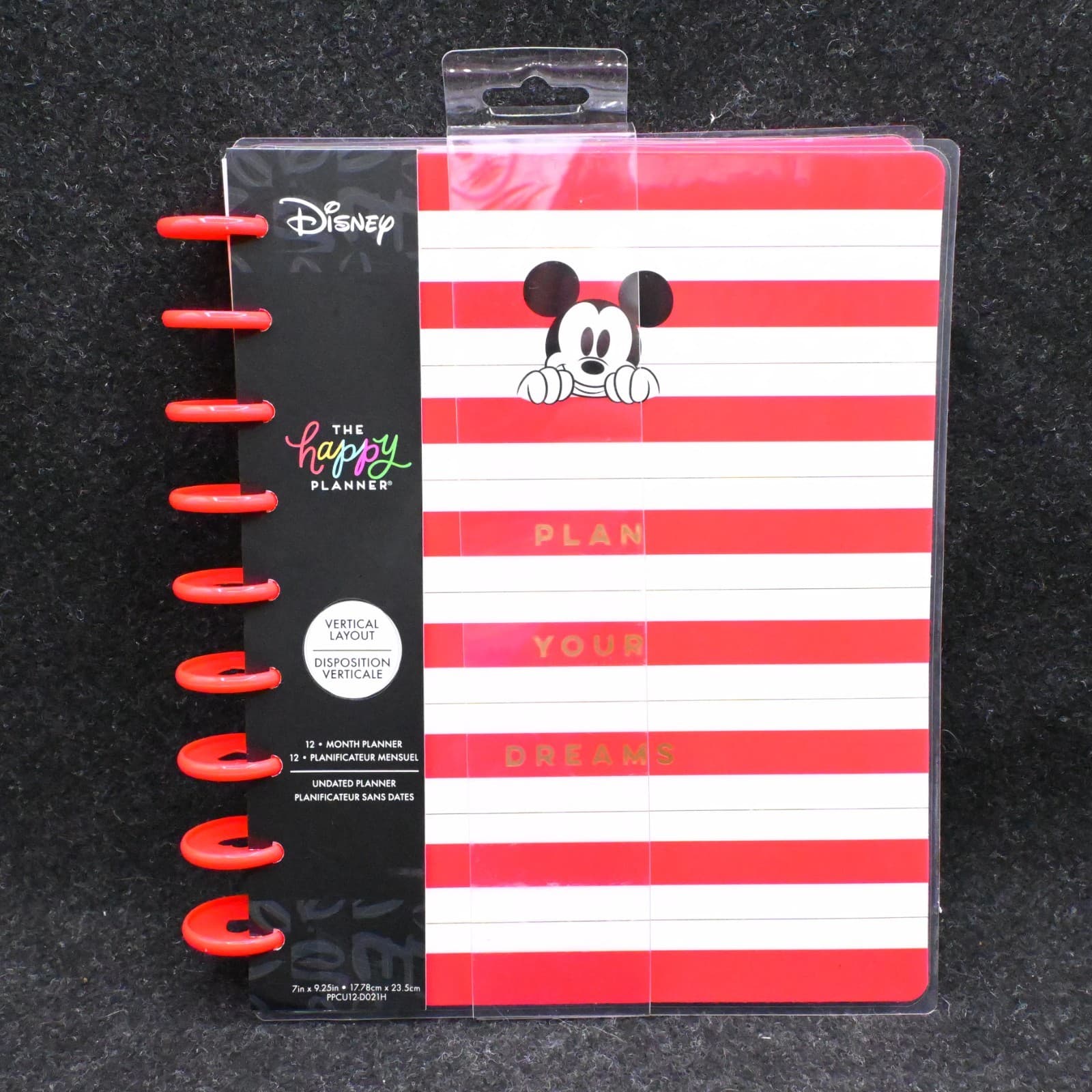 UNDATED Happy Planner MICKEY MOUSE WONDERFUL Classic Vertical 12 Mo. DREAMS NEW!