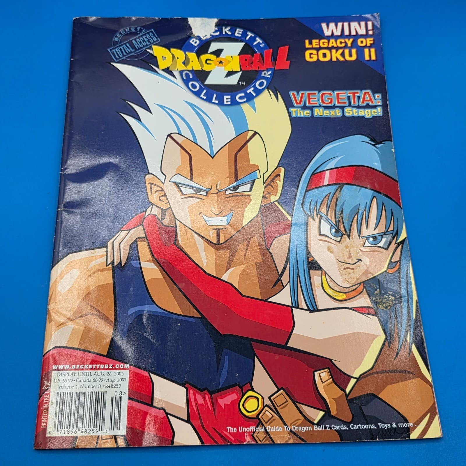 Dragon Ball Z Beckett Collector Magazine : Vegeta AUG 2003 Vol 4, Number 8, DBZ