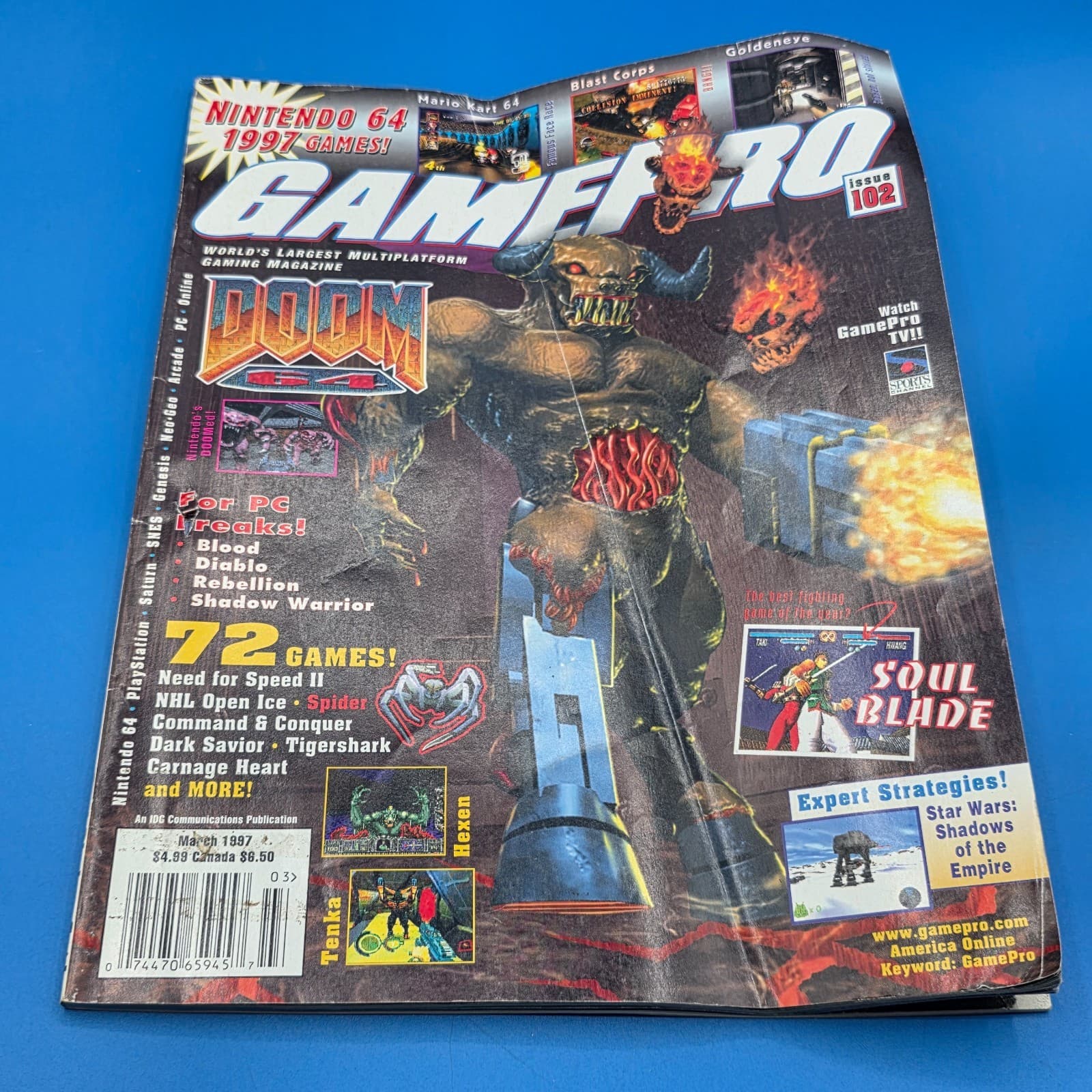 GamePro #102 March 1997 Doom 64 Soul Blade Mario Kart Blast Corps Magazine