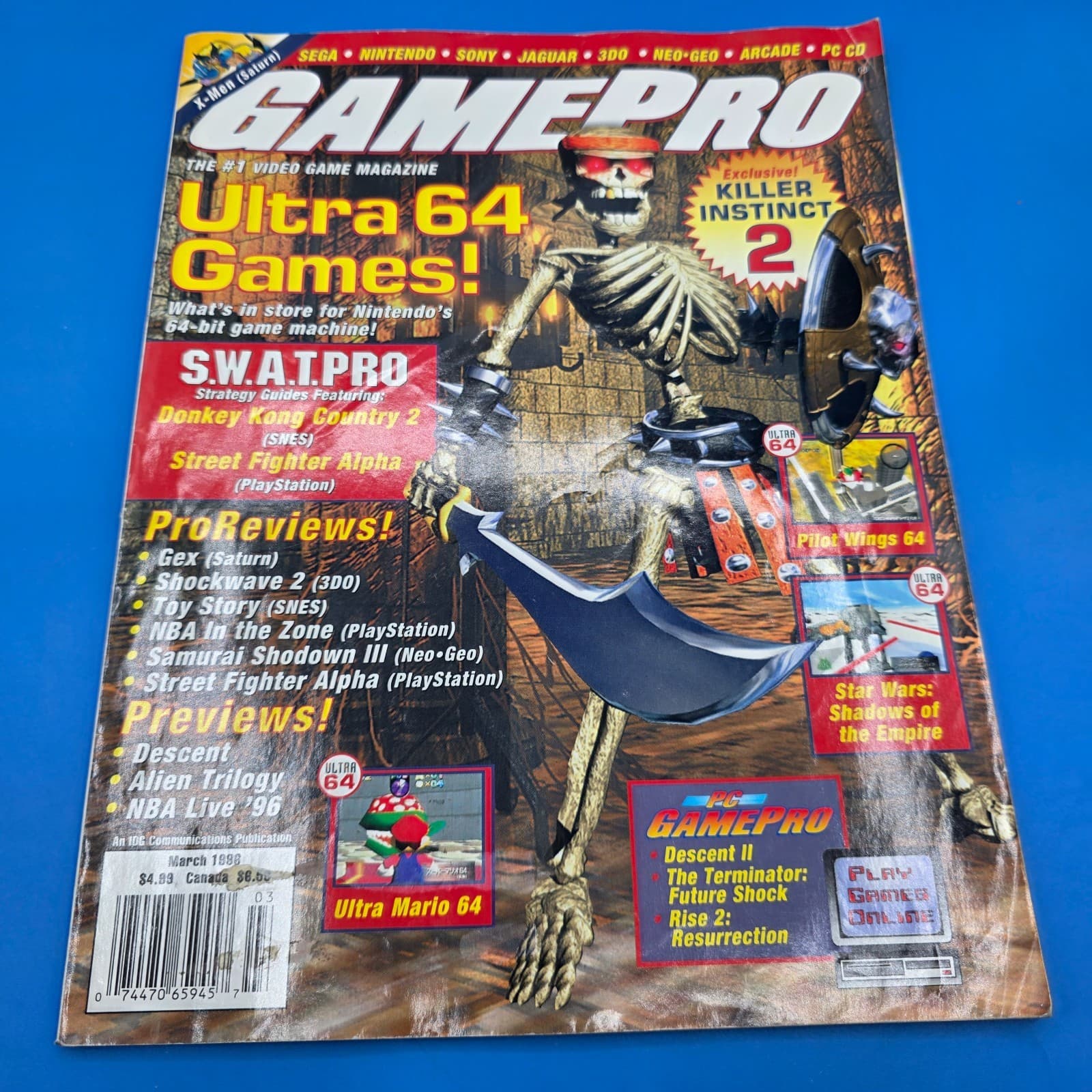 GamePro March 1996 Issue #90 Nintendo Ultra 64 Killer Instinct XMen Mario Gex