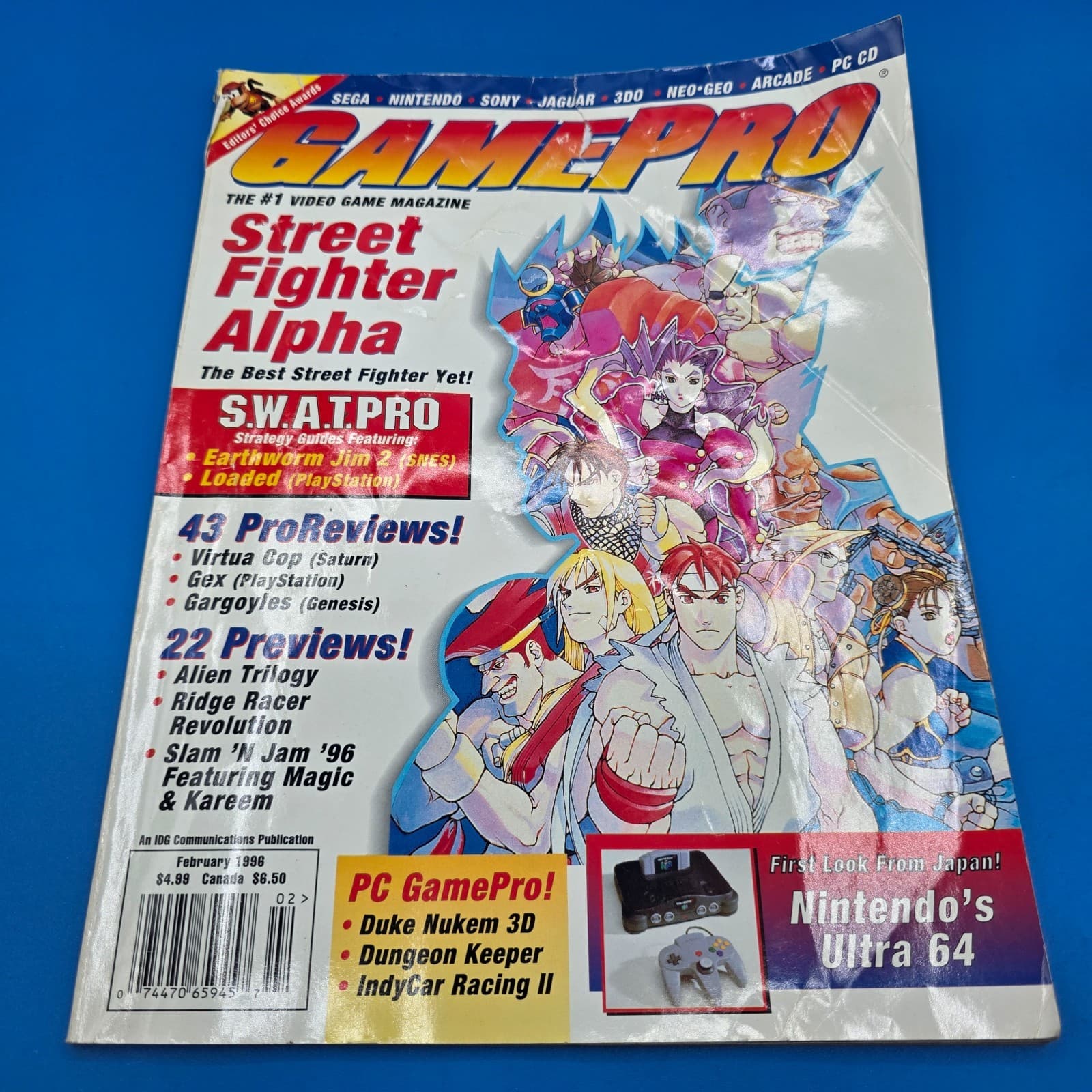 Gamepro Magazine February 1996 Street Fighter Alpha Nintendo 64 VINTAGE