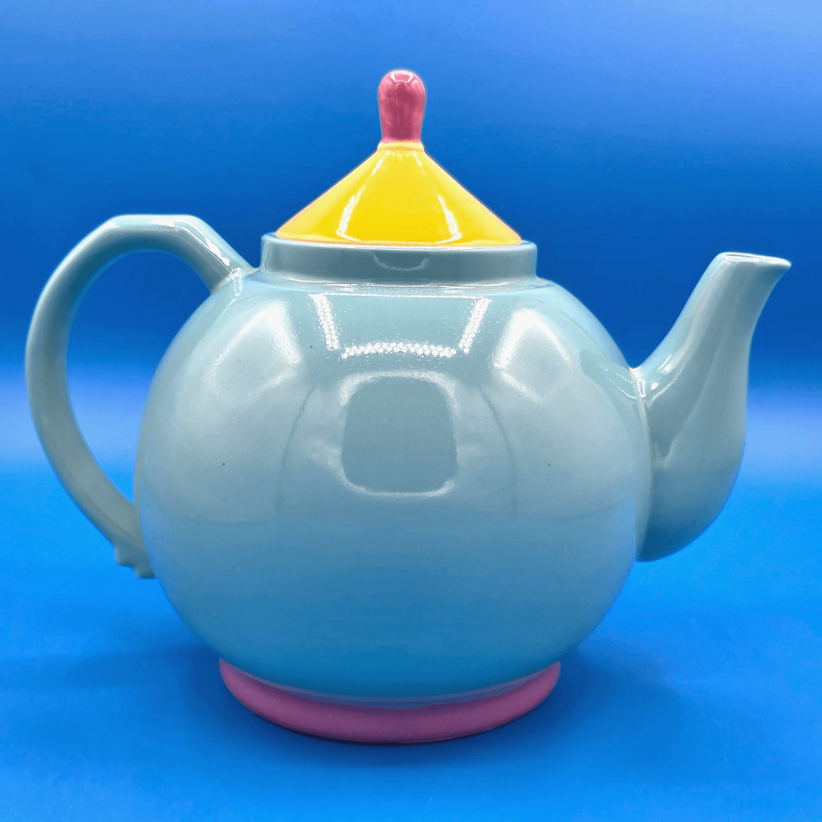 *REPAIRED* Vintage Tea Pot Lindt Stymeist Colorways Turquoise Yellow