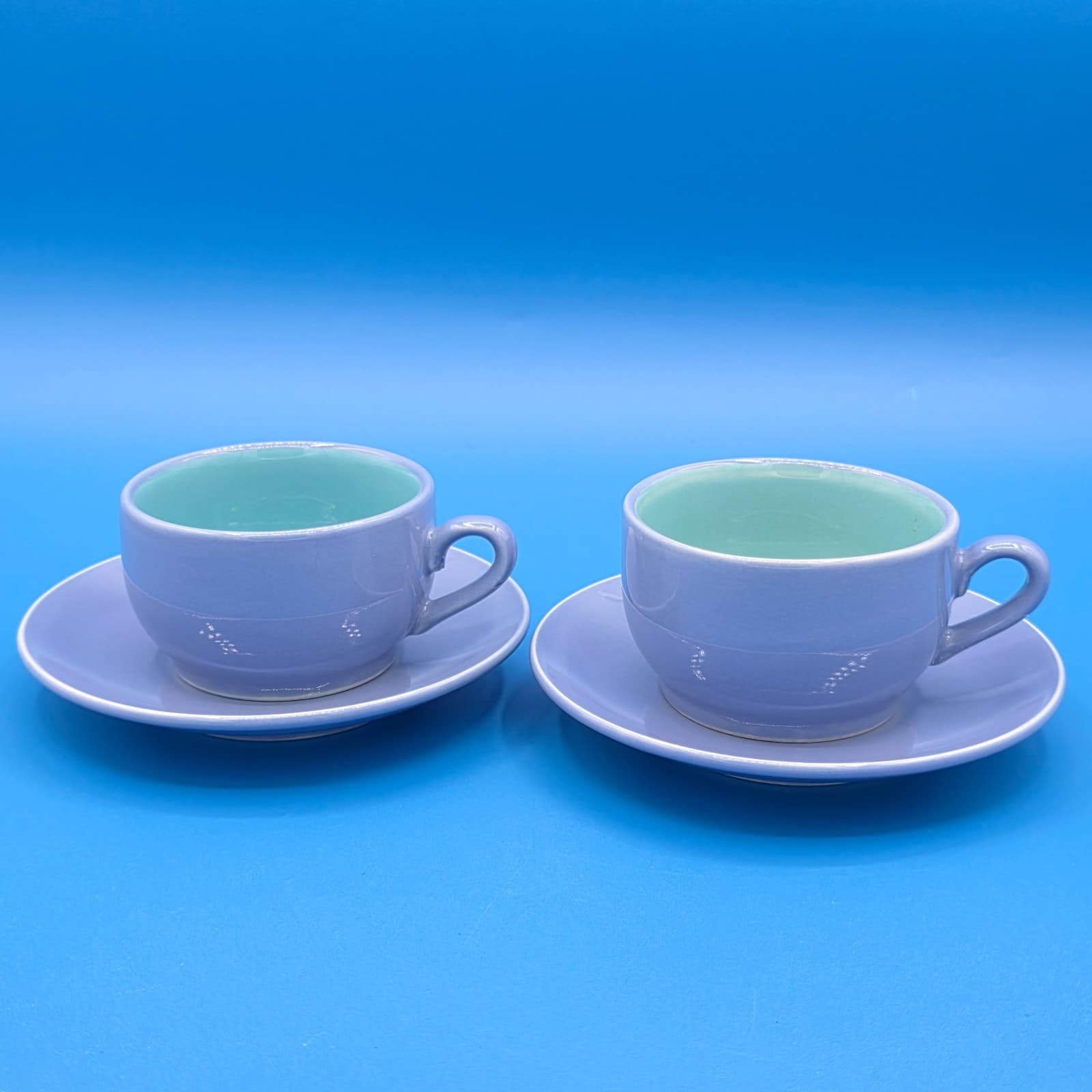 Lindt-Stymeist Colorways Demitasse Espresso Cups Saucers Set of 2 Blue Turquoise