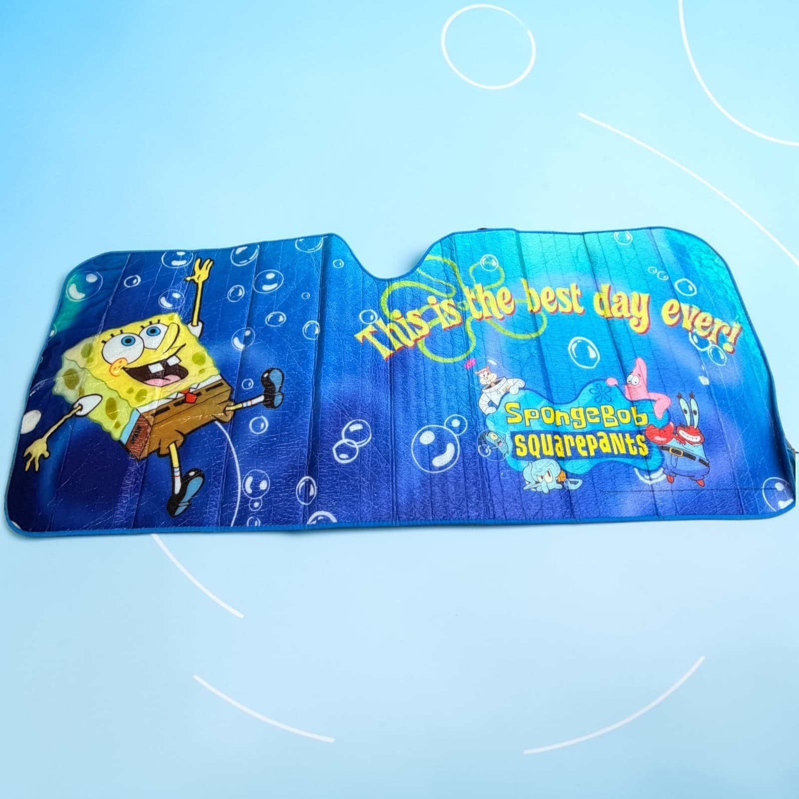 SpongeBob Auto Sun Shade for Car Windshield 'This Is The Best Day Ever' 2002 HTF