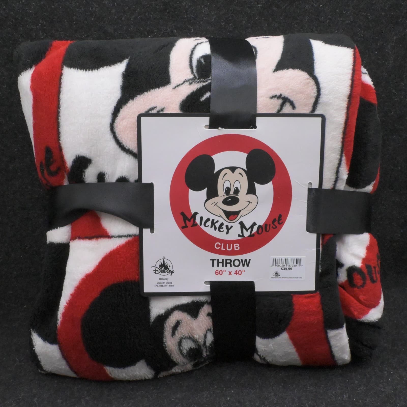 Disney Mickey Mouse Club Throw Blanket New in Original Packaging 60in x 40in