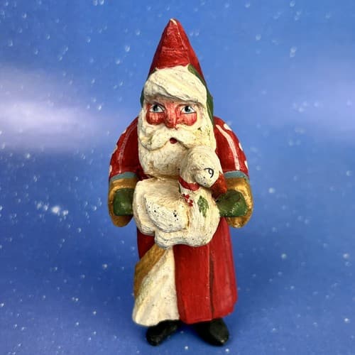 VTG House of Hatten Enchanted Forest Santa Holding Duck Ornament by Denise Calla