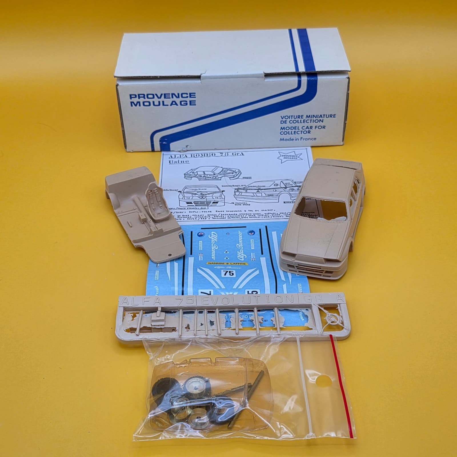 Provence Moulage 1/43 Scale Unbuilt Kit Alfa Romeo 75 Turbo Model Kit French
