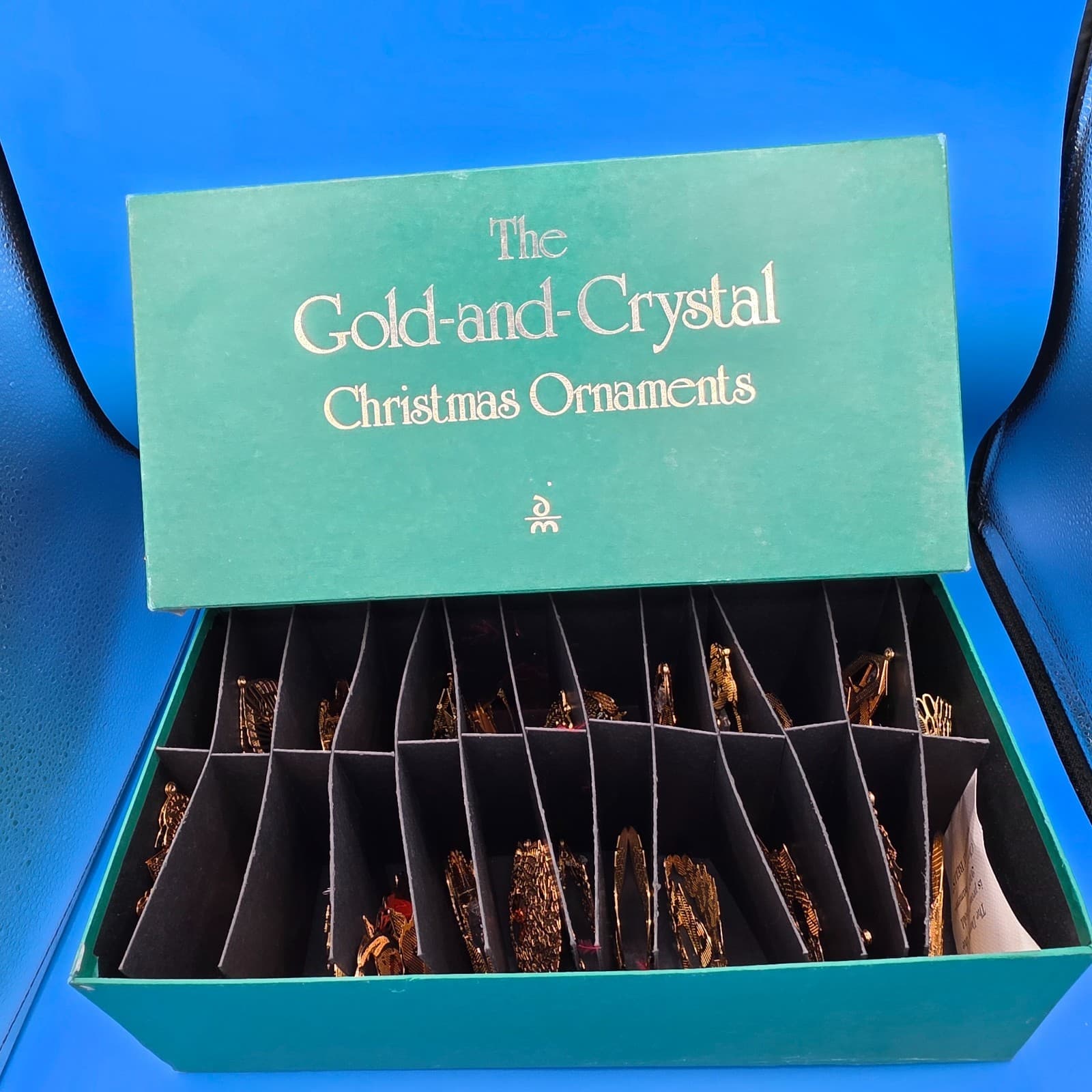 Gold and Crystal Christmas Ornament Collection Danbury Mint 26 pcs with box