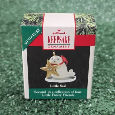 Hallmark 1990 Little Frosty Friends Little Seal Miniature Keepsake Ornament