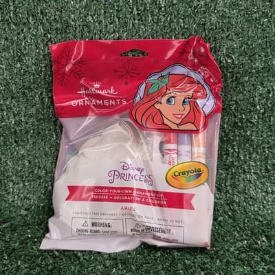 Disney Princess Little Mermaid Ariel Hallmark Color Your Own Christmas Ornament