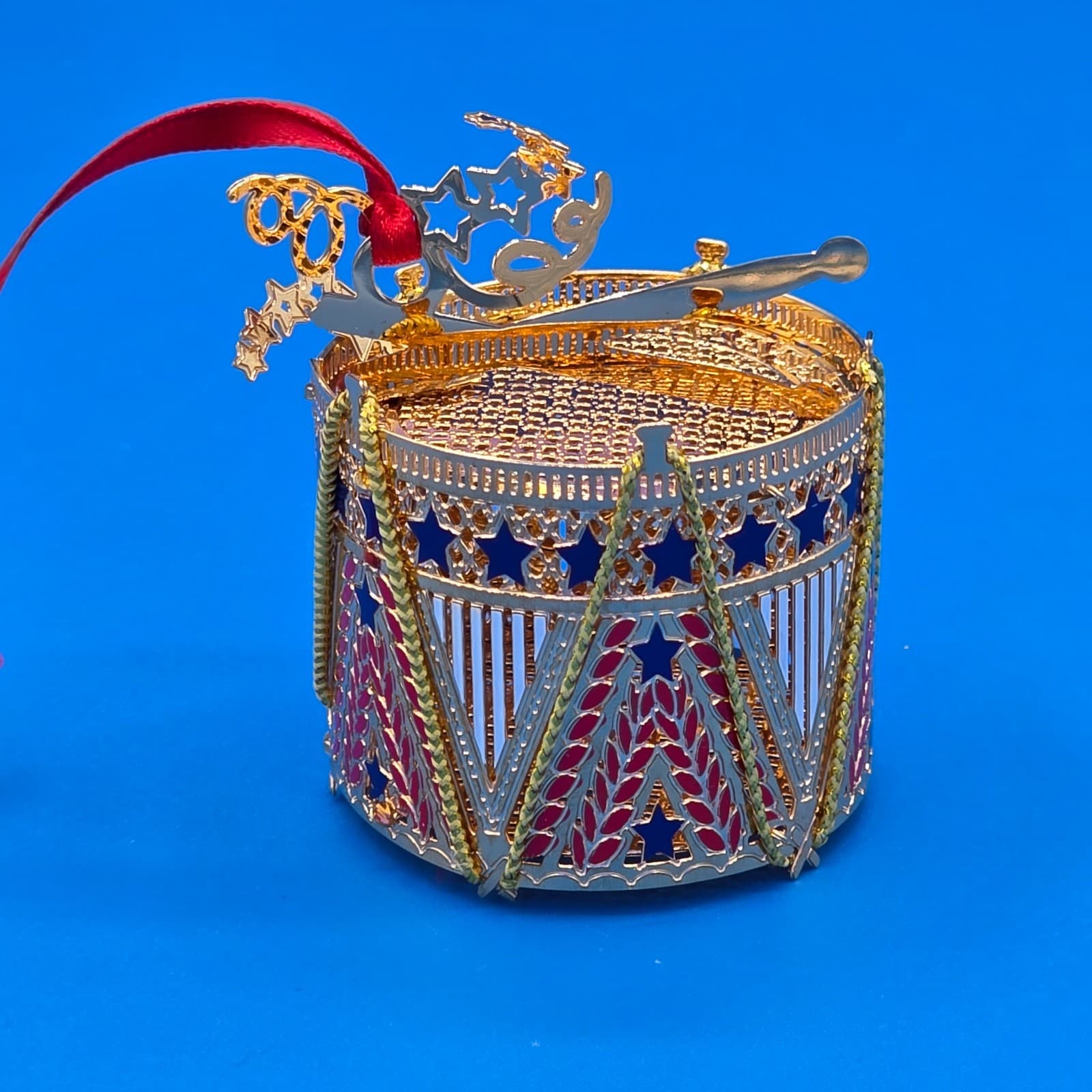 Patriotic Drum Danbury Mint American Spirit Collection 23k Gold Plated Ornament