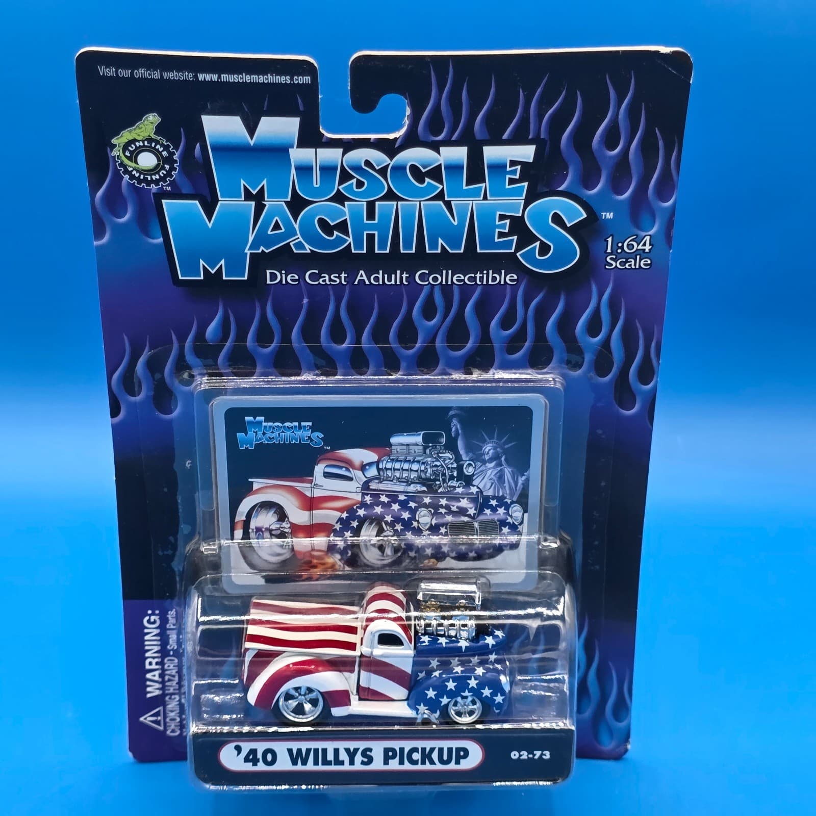 Muscle Machines '40 Willys Pickup Stars n Stripes 02-73 1:64 scale