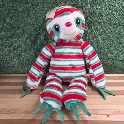 NWT Build A Bear Peppermint Twist Christmas Sloth Plush 18" Soft Eyes 2019