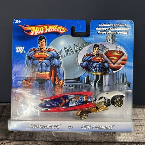 Hot Wheels Superman vs Lex Luther DC Comics 1/64 Superhero Cars 2 pack from 2006