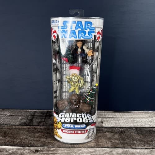 NIP Star Wars Galactic Heros Stockin Stuffers Chewbacca C3PO Han Solo