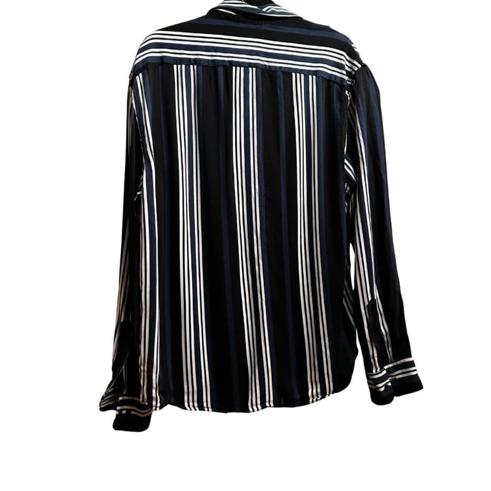 Denim & Flower Navy and White Striped Shirt || XL